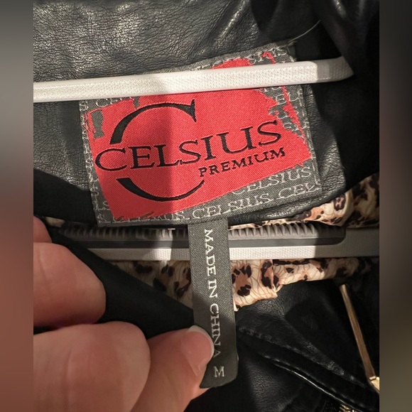 Celsius Jackets & Coats | Black Faux Leather Jacket | Color: Black | Size: M - Picture 3 of 5